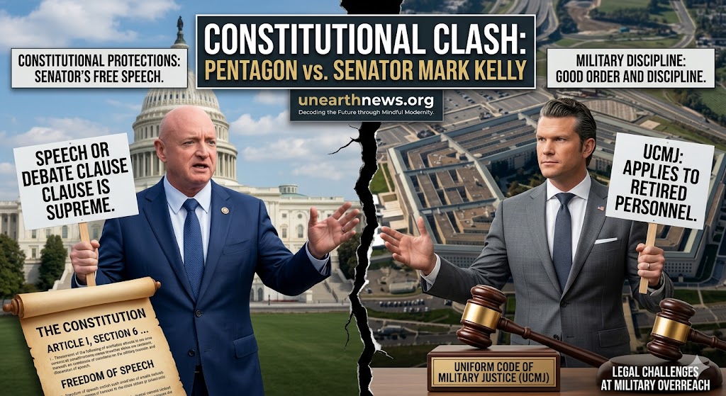 U.S. Federal Appeals Court panel discussing military discipline and constitutional speech 2026